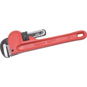 PRO-SOURCE Straight Pipe Wrench: 1" Max, 8" OAL, Cast Iron TD0509A 8"