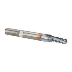 EMUGE Helical Flute Thread Mill: 1/4-20, Internal, 3 Flute, 1/4" Shank Dia, Solid Carbide GFR35106.5009