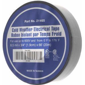 VALUE COLLECTION Electrical Tape: 3/4" Wide, 66' Long, 0.0001 mil Thick, Black 21465