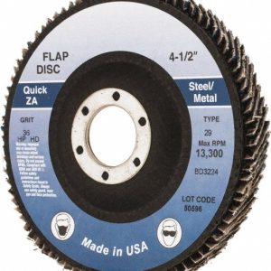 ELITE ABRASIVES LLC Flap Disc: 7/8" Hole, 36 Grit, Zirconia Alumina, Type 29 PLMSC13031