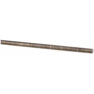 ALL AMERICA THREADED PRODUCTS General-Purpose Threaded Rod: 1/4-20, 3' OAL, Stainless Steel, Plain Finish 11073