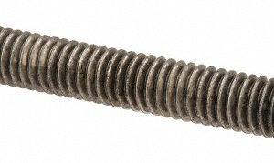 VALUE COLLECTION General-Purpose Threaded Rod: 5/16-18, 3' OAL, Stainless Steel, Plain Finish 220979