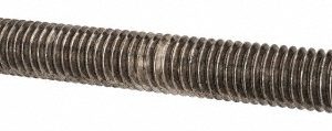 VALUE COLLECTION General-Purpose Threaded Rod: 1/2-13, 3' OAL, Stainless Steel, Plain Finish 220924