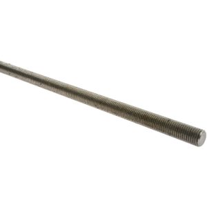 VALUE COLLECTION General-Purpose Threaded Rod: 1-8, 3' OAL, Stainless Steel, Plain Finish 242313