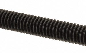 ALL AMERICA THREADED PRODUCTS General-Purpose Threaded Rod: 5/16-18, 6' OAL, Medium-Carbon Steel, Black Oxide Finish 10752