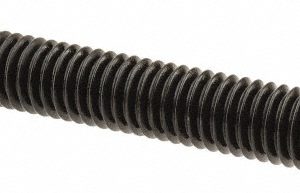 ALL AMERICA THREADED PRODUCTS General-Purpose Threaded Rod: 3/8-16, 6' OAL, Medium-Carbon Steel, Black Oxide Finish 45622