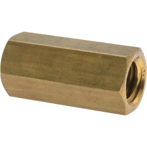 COUPLING NUT SUPPLY 3/8-16 UNC, 1-1/8" OAL Brass Standard Coupling Nut 204721