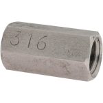 COUPLING NUT SUPPLY 1/2-13 UNC, 1-1/4" OAL Stainless Steel Standard Coupling Nut 250268