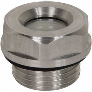 J.W. WINCO M42x1.5 Thread, 46mm Distance Across Flats, Aluminum Oil Level Sight Glasses 743-32-M42X1.5-A