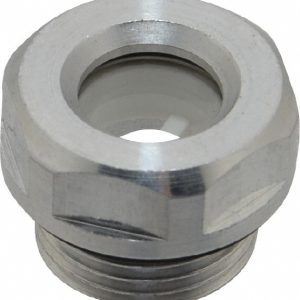 J.W. WINCO G 3/8 Thread, 20mm Distance Across Flats, Aluminum Oil Level Sight Glasses 743-11-G3/8-A