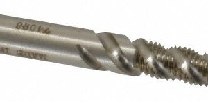 HELI-COIL #8-36 UNF, 3 Flute, Bottoming Chamfer, Bright Finish, High Speed Steel Spiral Flute STI Tap 5906-2
