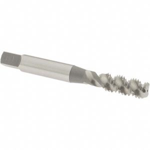 OSG Spiral Flute Tap: M8x1.25, Metric Coarse, 3 Flute, Bottoming Chamfer, 6H Class of Fit, High-Speed Steel, Bright/Uncoated Finish 1986400