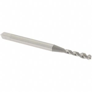 OSG #2-56 UNC, 2 Flute, 50&deg; Helix, Bottoming Chamfer, Bright Finish, High Speed Steel Spiral Flute STI Tap 8003000