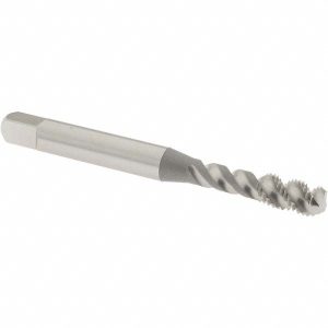 OSG #10-32 UNF, 3 Flute, 50&deg; Helix, Bottoming Chamfer, Bright Finish, High Speed Steel Spiral Flute STI Tap 8009000