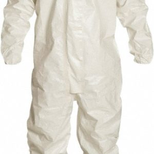 DUPONT Disposable Coveralls: Chemical & Abrasion Protection, Size 4X-Large, 3.6000 oz, Tychem 4000, Zipper & Stormflaps Closure SL127TWH4X000600