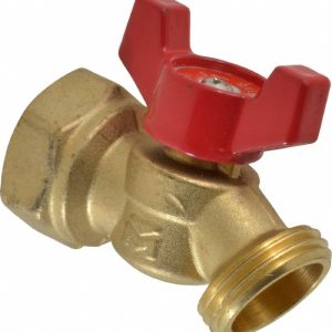 B&K MUELLER 3/4" Pipe, 125 psi WOG Rating, 1/4" Long Shank, Brass Hose Bibb, Stop Valve 102-454HN
