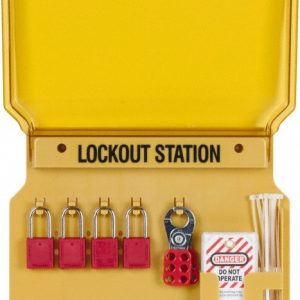MASTER LOCK Padlock Lockout Station: Equipped, 4 Max Locks, Polycarbonate Station 1482BP410