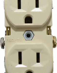 LEVITON Straight Blade Duplex Receptacle: NEMA 5-15R, 15 Amps, Self-Grounding BR15-I