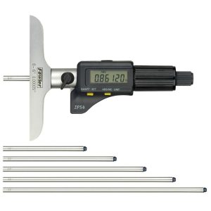 FOWLER 0 to 150mm Range, 4" Base Length, 6 Rods, Friction Thimble, Electronic Depth Micrometer 54-225-456-0