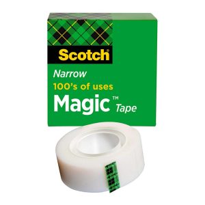 SCOTCH Packing Tape: 1/2" Wide, Clear, Acrylic Adhesive 7000050092