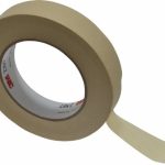 3M Masking Tape: 1" Wide, 60 yd Long, 5.2 mil Thick, Tan 7000123531