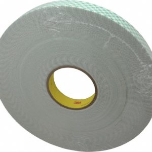 3M Off-White Double-Sided Urethane Foam Tape: 1" Wide, 36 yd Long, 1/16" Thick, Acrylic Adhesive 7000048480