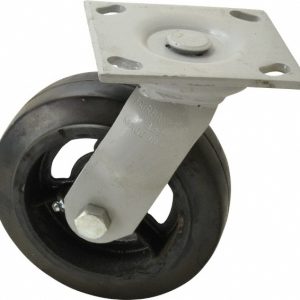 FAIRBANKS Swivel Top Plate Caster: Mold on Rubber, 6" Wheel Dia, 2" Wheel Width, 675 lb Capacity, 7-1/2" OAH 322-6-RTI