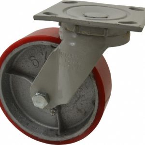 FAIRBANKS Swivel Top Plate Caster: Polyurethane, 6" Wheel Dia, 2" Wheel Width, 1,000 lb Capacity, 7-1/4" OAH N22-6-PO