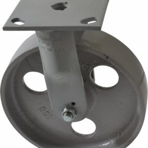 FAIRBANKS Rigid Top Plate Caster: Semi-Steel, 8" Wheel Dia, 2" Wheel Width, 1,200 lb Capacity, 9-1/2" OAH N32-8-IRB