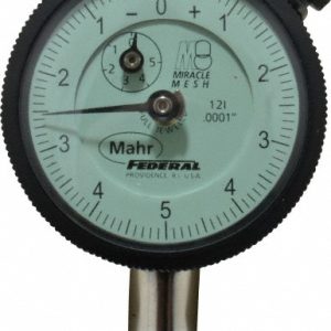 MAHR Dial Drop Indicator: 0.025" Range, 0-5-0 Dial Reading, 0.0001" Graduation, 1-3/4" Dial Dia 2016574