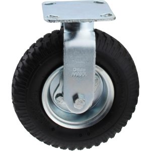 VALUE COLLECTION Rigid Top Plate Caster: Pneumatic, 8" Wheel Dia, 2" Wheel Width, 300 lb Capacity, 9-1/2" OAH VPNU80RGD