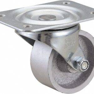 VALUE COLLECTION Swivel Top Plate Caster: Cast Iron, 2-1/2" Wheel Dia, 1-1/8" Wheel Width, 200 lb Capacity, 3-1/4" OAH V25036