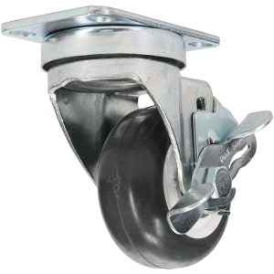 VALUE COLLECTION Swivel Top Plate Caster: Polyurethane, 3" Wheel Dia, 1-1/4" Wheel Width, 300 lb Capacity, 4-3/8" OAH V700698