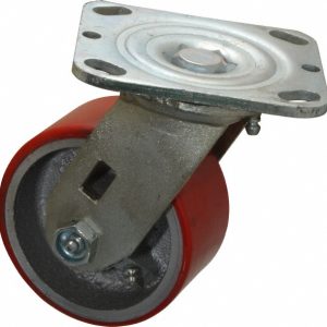 FAIRBANKS Swivel Top Plate Caster: Polyurethane, 4" Wheel Dia, 2" Wheel Width, 700 lb Capacity, 5-1/8" OAH E29-4-PO