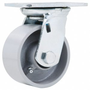 FAIRBANKS Swivel Top Plate Caster: Semi-Steel, 4" Wheel Dia, 2" Wheel Width, 700 lb Capacity, 5-3/8" OAH E29-4-IRB