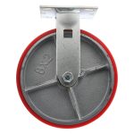 VALUE COLLECTION Rigid Top Plate Caster: Polyurethane, 8" Wheel Dia, 2" Wheel Width, 1,200 lb Capacity, 9-1/2" OAH VER8X2MOP