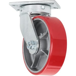 VALUE COLLECTION Swivel Top Plate Caster: Polyurethane, 8" Wheel Dia, 2-1/2" Wheel Width, 1,800 lb Capacity, 10-1/8" OAH GMC-SH-0002