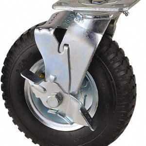 VALUE COLLECTION Swivel Top Plate Caster: Pneumatic, 8" Wheel Dia, 2" Wheel Width, 300 lb Capacity, 9-1/2" OAH VPNU80SWLB