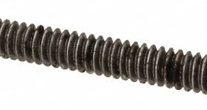 ALL AMERICA THREADED PRODUCTS General-Purpose Threaded Rod: #10-24, 6' OAL, Low-Carbon Steel, Oil Finish 01056