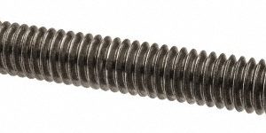 ALL AMERICA THREADED PRODUCTS General-Purpose Threaded Rod: 5/16-18, 6' OAL, Low-Carbon Steel, Oil Finish 01086