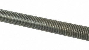 ALL AMERICA THREADED PRODUCTS General-Purpose Threaded Rod: 1-8, 6' OAL, Low-Carbon Steel, Zinc Finish 03166