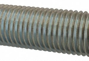 ALL AMERICA THREADED PRODUCTS General-Purpose Threaded Rod: 1-1/4-7, 6' OAL, Low-Carbon Steel, Zinc Finish 12417