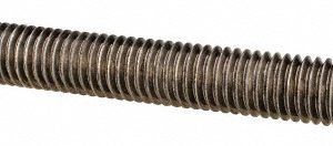 ALL AMERICA THREADED PRODUCTS General-Purpose Threaded Rod: 1/2-13, 6' OAL, Stainless Steel, Plain Finish 45516