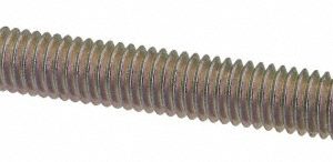 ALL AMERICA THREADED PRODUCTS General-Purpose Threaded Rod: #10-32, 6' OAL, Low-Carbon Steel, Zinc Finish 20601