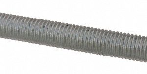 ALL AMERICA THREADED PRODUCTS General-Purpose Threaded Rod: 1/4-28, 6' OAL, Low-Carbon Steel, Zinc Finish 20602