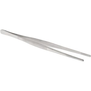VALUE COLLECTION Assembly Tweezer: Stainless Steel, Blunt & Serrated Point Tip, 10" OAL 11040-SS