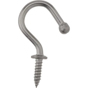 SUGATSUNE Storage Hook: Screw Mount, 29/32" Projection, 11 lb Load Capacity, Stainless Steel TL-20