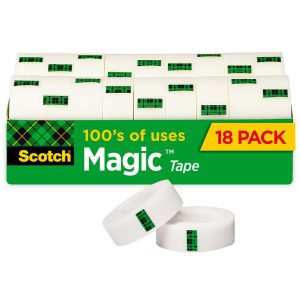 SCOTCH Packing Tape: 3/4" Wide, Clear, Acrylic Adhesive 7010385083