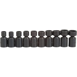 PROTO Socket Set: Impact Standard, 10 Pc, 3/8" Drive, 10.00 to 19.00 mm J72137M