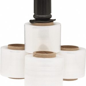 STRETCH ASSOCIATES Pack of (4) Rolls 3" x 700' 120 Gauge Clear Bundling Stretch Film with Dispenser QWP-120CLR-3